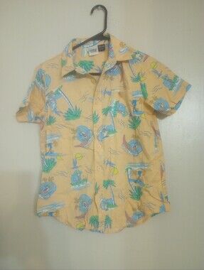 Looney Tunes Surfing Bugs, Daffy & Taz Beach Theme Kids Short Sleeve Button Down